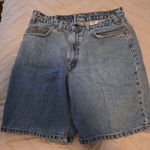 Vintage 90's Levi's 550 Men's Size 33 Blue Denim Orange Tab Shorts.